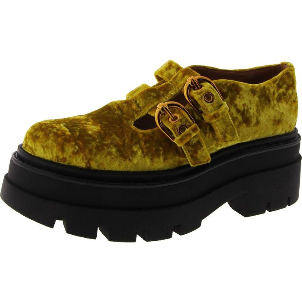 Circus by Sam Edelman Olive Green Velvet Mary Jane Platform Shoes